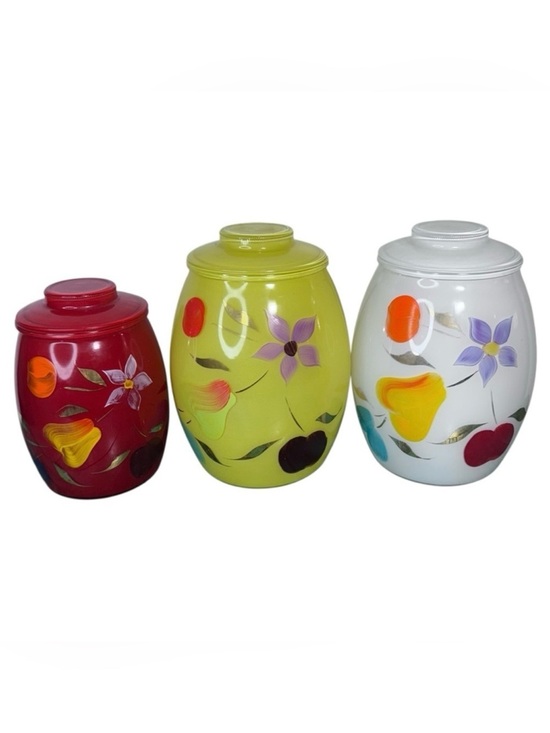 Vintage Other - 1950’s Bartlett Collin’s Mid Century Modern Vintage Glass Cookie Jar Set of 3